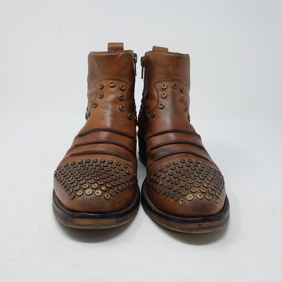 Steven By Steve Madden tan leather boots with brass rivets size 36 - Picture 3 of 13